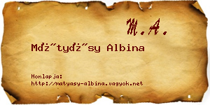 Mátyásy Albina névjegykártya